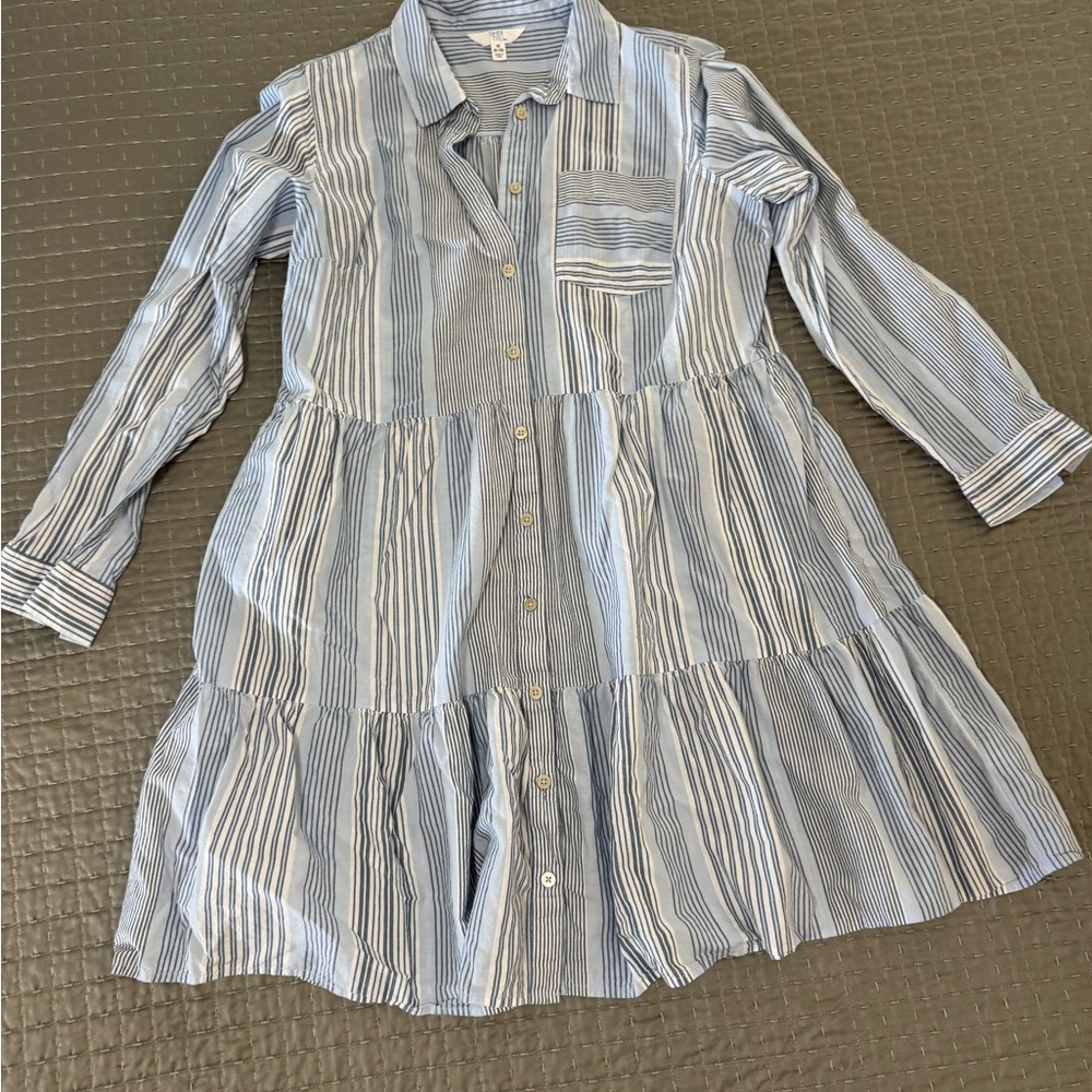 Striped Blue and White Dress